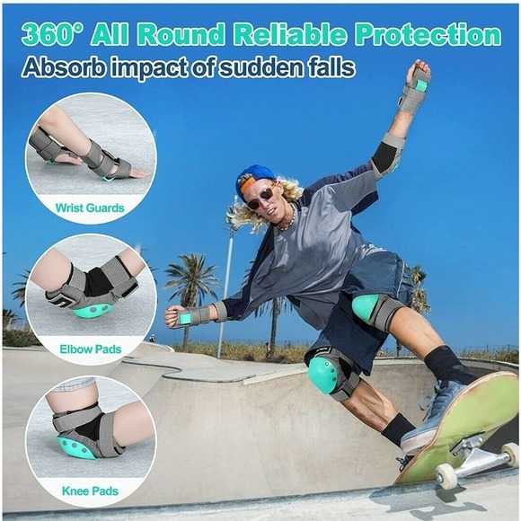 Kids Protective Gear Set - Gray and Green - Picture 2 of 6